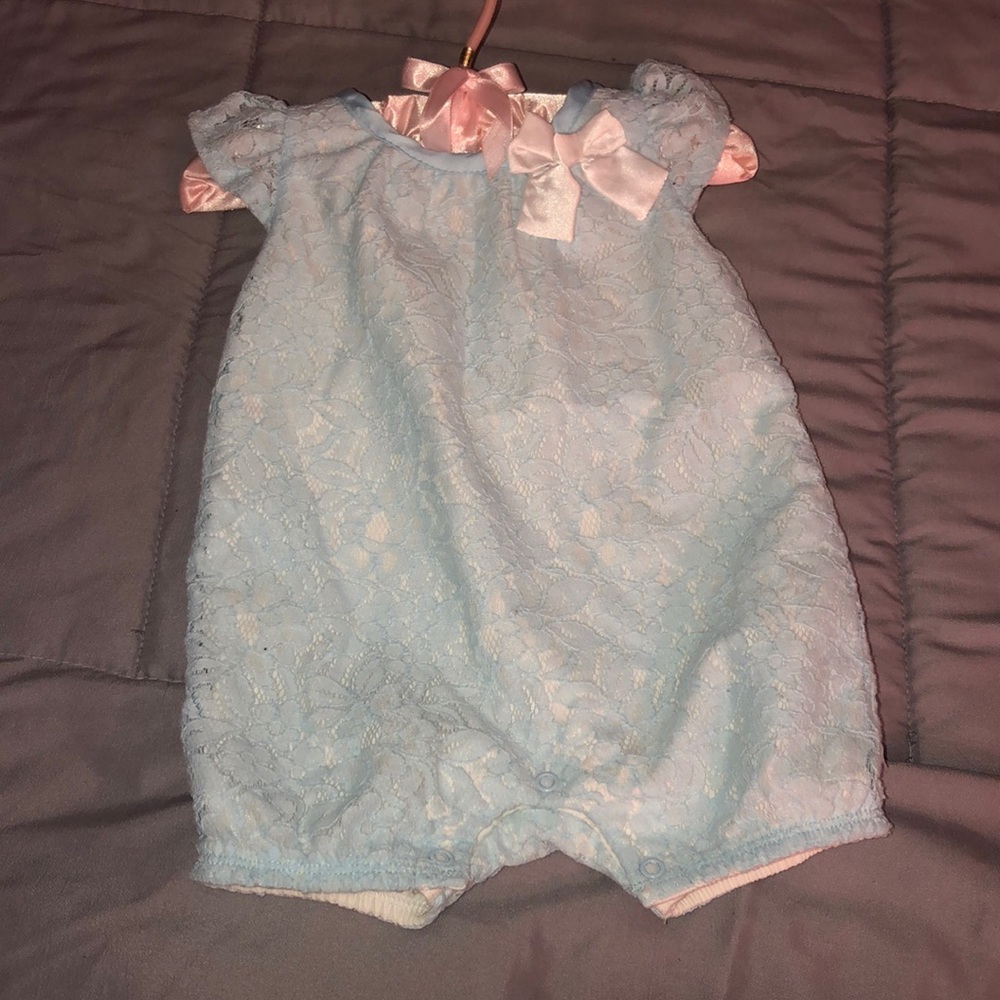 Baby blue Lace Onesie
